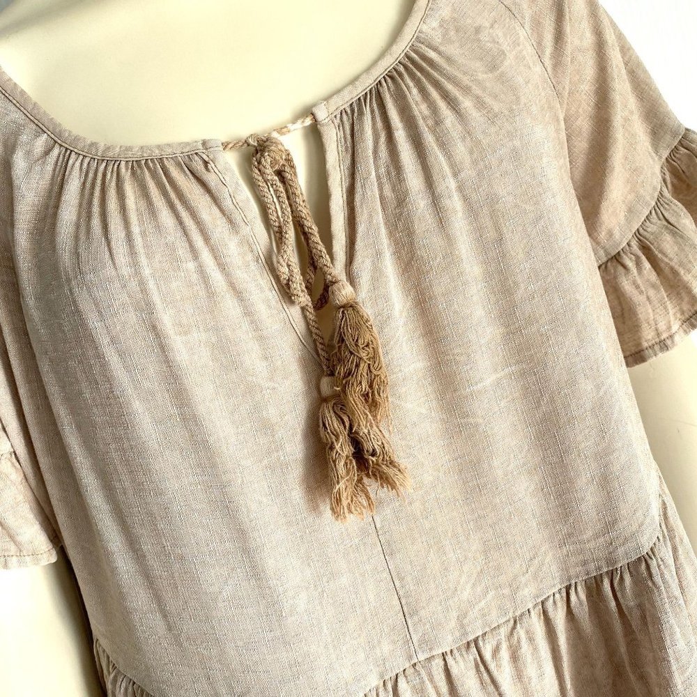 Altar’d State alter’d babydoll swing top beige S - Picture 2 of 8